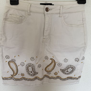 Desigual Embroidered Denim Mini Skirt