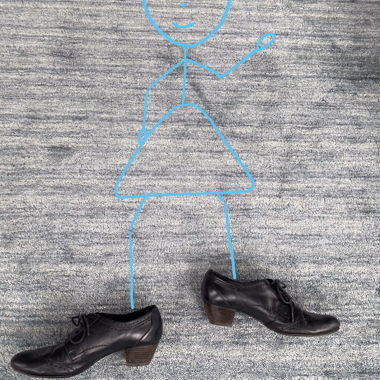 Black leather lace-up shoes