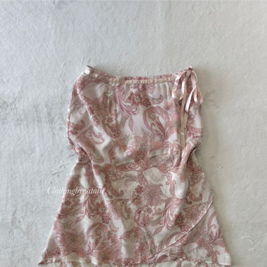 Y2K Rosa Lagen Chiffonrock (S)