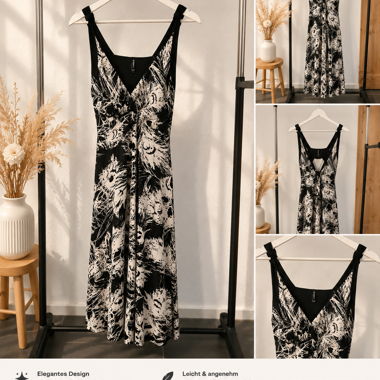 Robe longue noire avec motif M