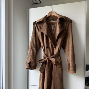 Gina Tricot suede trench coat