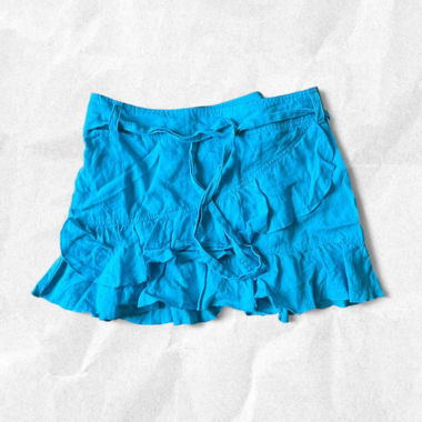 Vintage Benetton Electric Blue Ruffle Mini Skirt