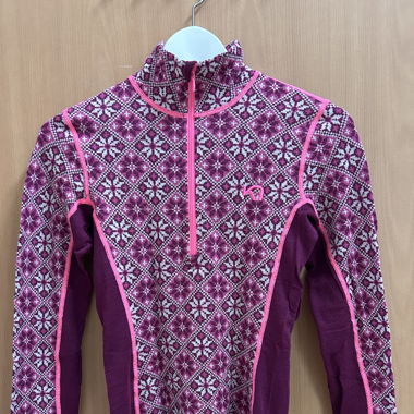 Kari Traa Half zip-Langarmshirt 100% Wolle - S