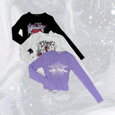 Multi Pack Long Sleeve Tops Print, Back Detail
