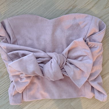 Pink suede bandeau top