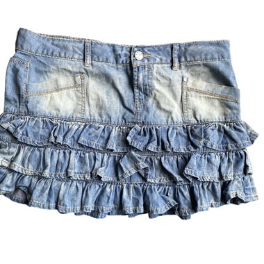 Jupe en jean CLOCKHOUSE Y2K en denim bleu avec lavage