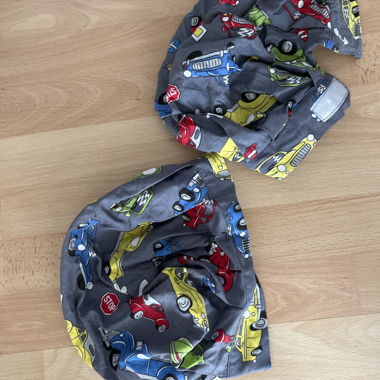 Due cuffie da cuoco per bambini, motivo auto