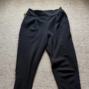 Black Chino Pants With Pearl Details