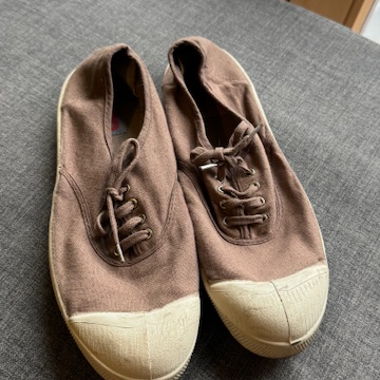 Baskets en toile marron Bensimon