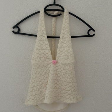 White Neckholder Top