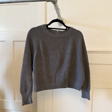 Pull ZARA gris en maille avec fermeture éclair