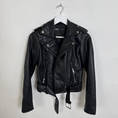 Zara faux leather biker jacket