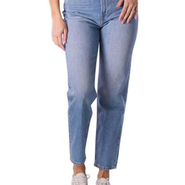 Jeans a Vita Alta Blu Chiaro