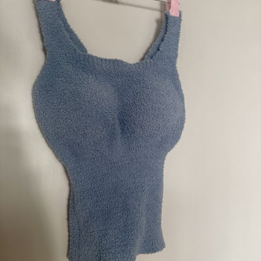 Top en bouclette bleu (baby blue) Push up