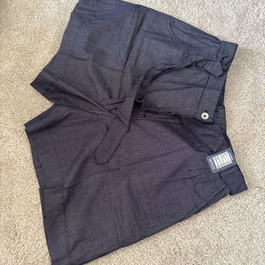 Dark grey denim-style shorts