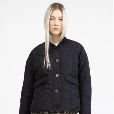 Gesteppte Übergangsjacke mit Leoprint