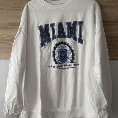 Sweat-shirt blanc avec imprimé Miami