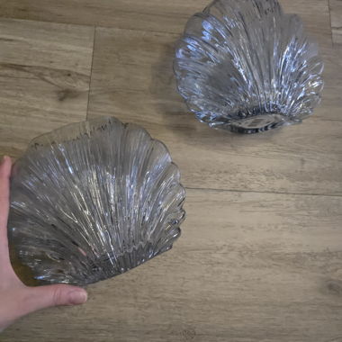 2 vasi in vetro a forma di conchiglia