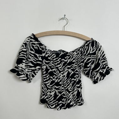 Top Spalle Scoperte con Stampa Zebra