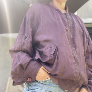 Veste bomber 100% soie 