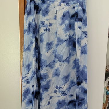 Blue Slip Dress with Batik Pattern