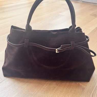 Braune Wildleder-Tote Bag