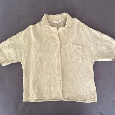 Only Bluse Hemd kurzarm Beige Grösse S