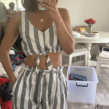 Striped Top and Shorts Set