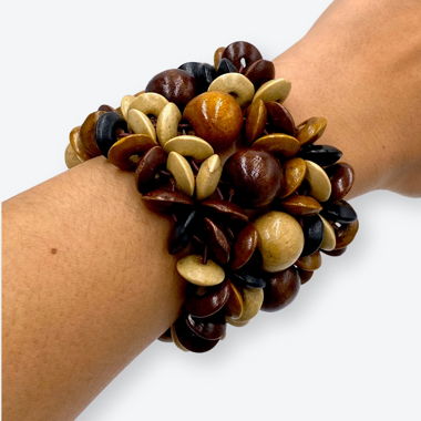 Modeschmuck-Armband mit Holzkügelchen