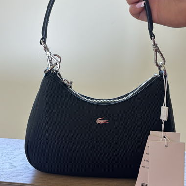 Borsa hobo Lacoste nera