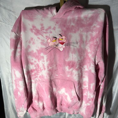 Felpa con cappuccio tie-dye Pink Panther