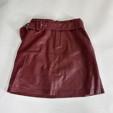 Burgundy Faux Leather Skirt