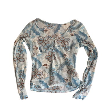 Floral mesh top 