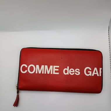 Portefeuille zippé rouge Comme des Garçons