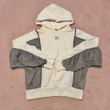 WHO'S WHO GALLERY - sweat à capuche blanc avec manches grises