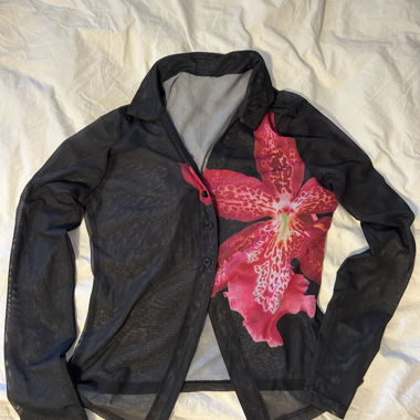 Camicia trasparente floreale