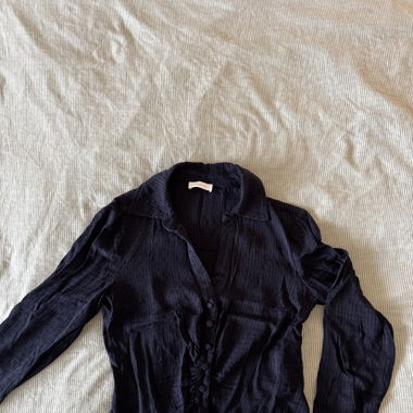 Dunkelblaue Slim Fit Bluse