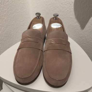 Mocassins bobbies en daim rose