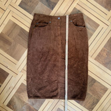 Vintage Cord Pencil Skirt Manchester Jupe Marron
