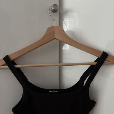 Black Crop Top with Rhinestones