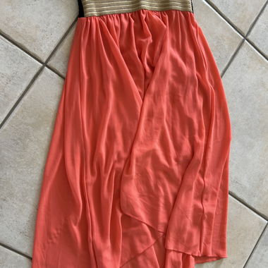 Asymmetrischer Rock schwarz-orange
