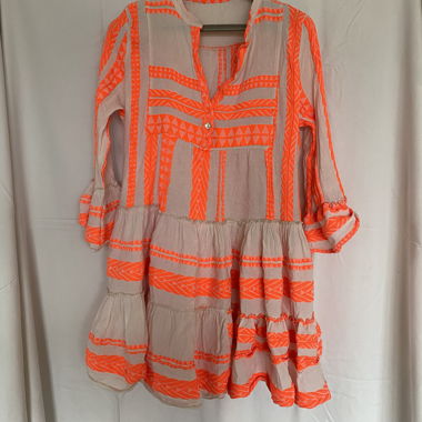Vestito arancione e bianco