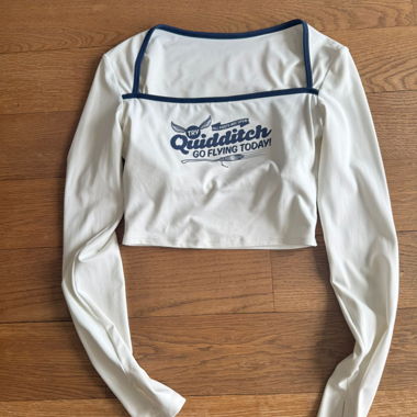 White Quidditch Sport Crop Top