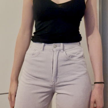 Jeans côtelé, mauve claire 