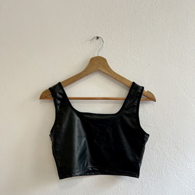 Leather crop top