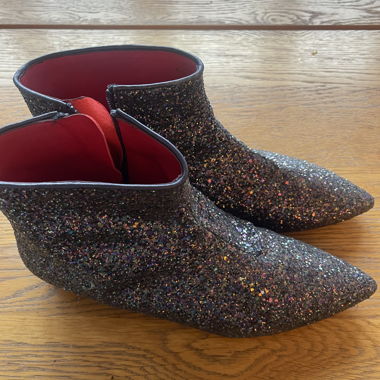 Bottines pailletées à bout pointu