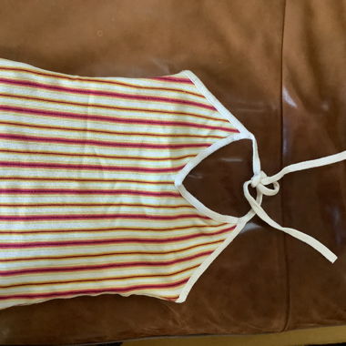 Striped top to tie behind the neck, S