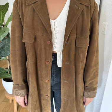 Veste en daim marron