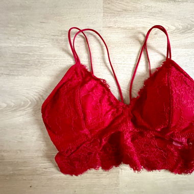 Red lace bralette