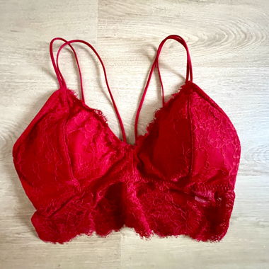 Red lace bralette